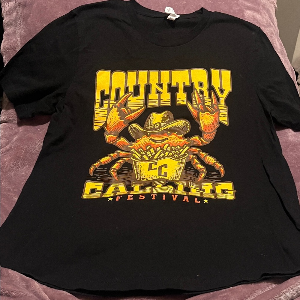 2024 Country Calling Festival Black Tee Featuring Jelly Roll/Eric Church L